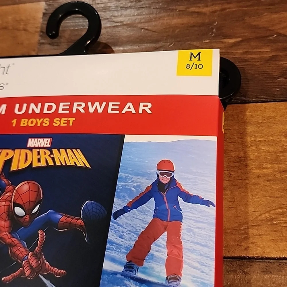 ClimateRight by Cuddl Duds Spiderman Boys Thermal Set Size Medium 8/10 - Picture 5 of 11